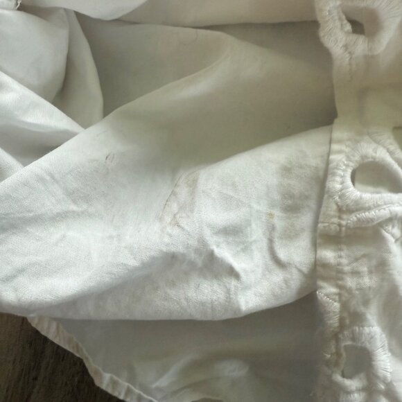 White Sleeveless Floral Eyelet Shift Dress By Whit Two Anthropologie - Picture 6 of 8